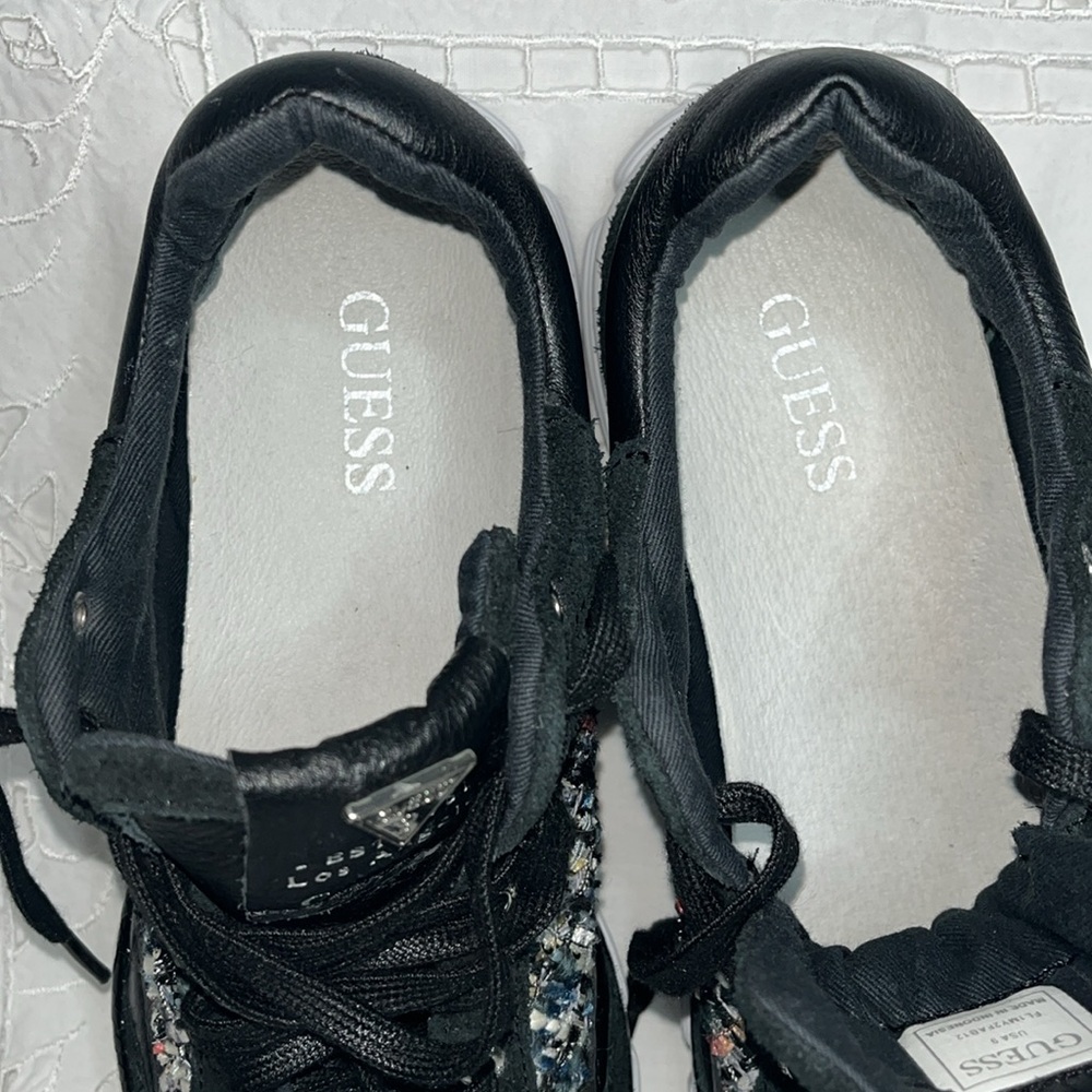 Guess tweed and sequined women’s sneakers. S. 9. Black and multicolored tweed. - Picture 5 of 10